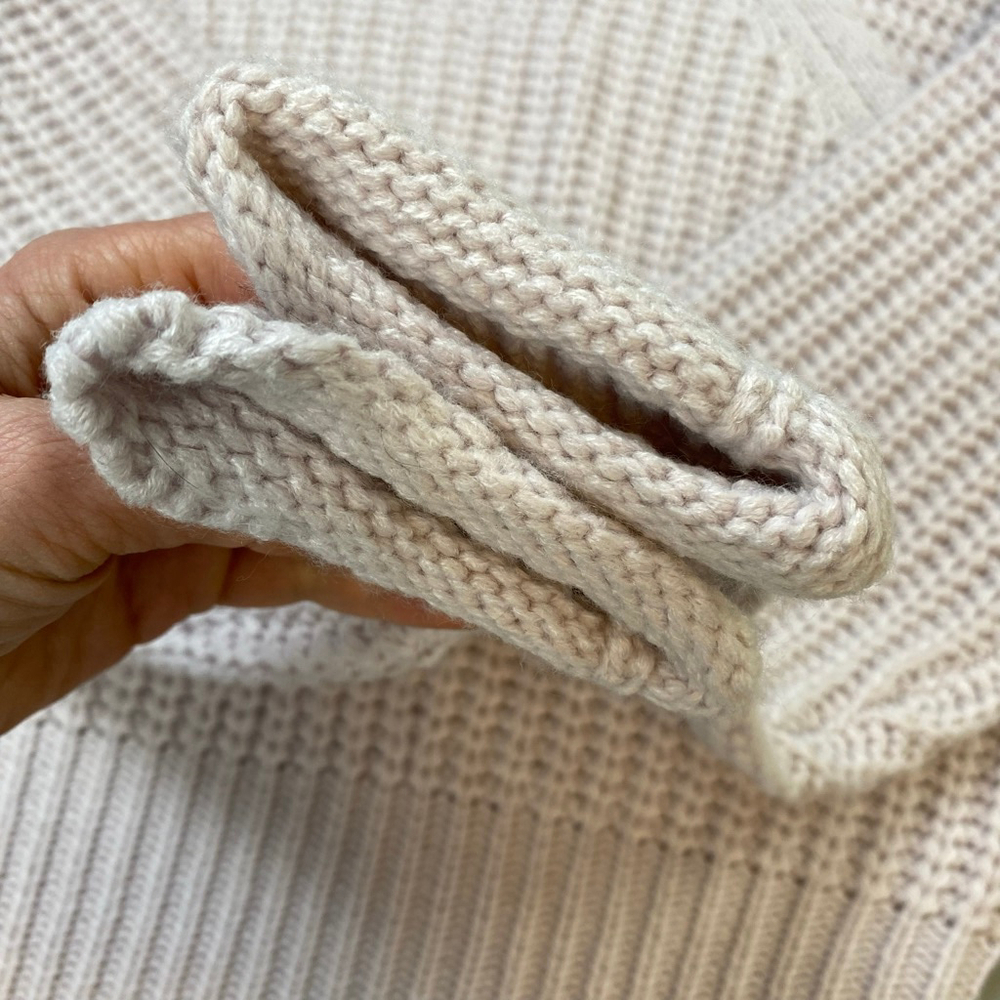 Sweater Small Pink Ribbed Roll Neck Soft Girl Balletcore Pastel Raglan Boxy Crop - Picture 9 of 10